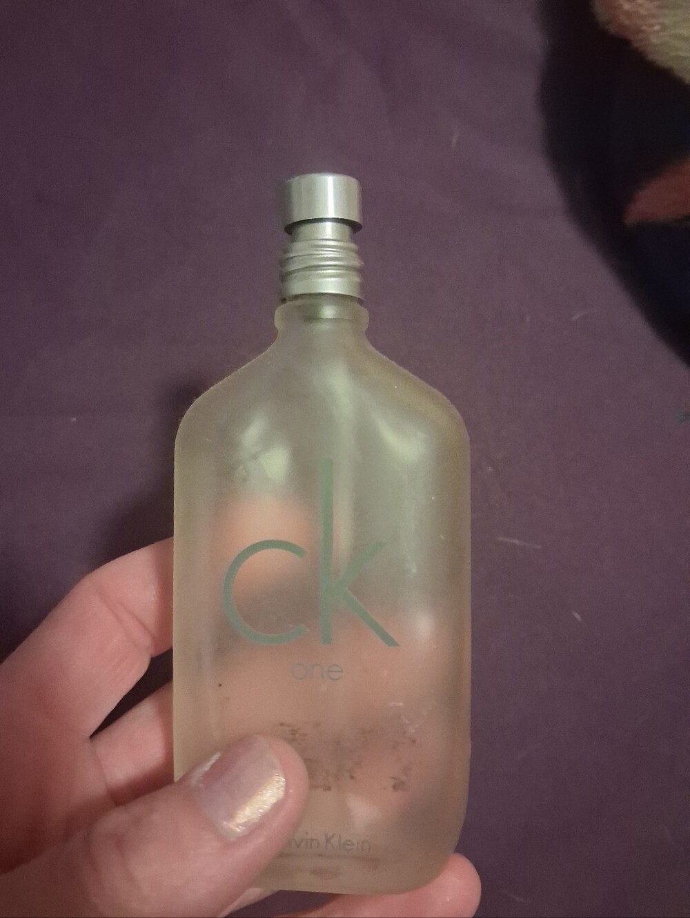Calvin Klein Frosted Glass CK One Bottle with Silver Cap